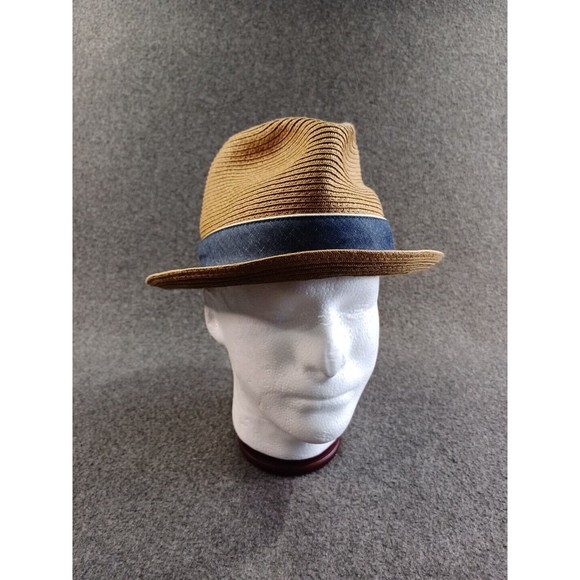 Penguin by Musingwear Men's Fedora Hat 100% Paper Straw Navy Band Men's S/M